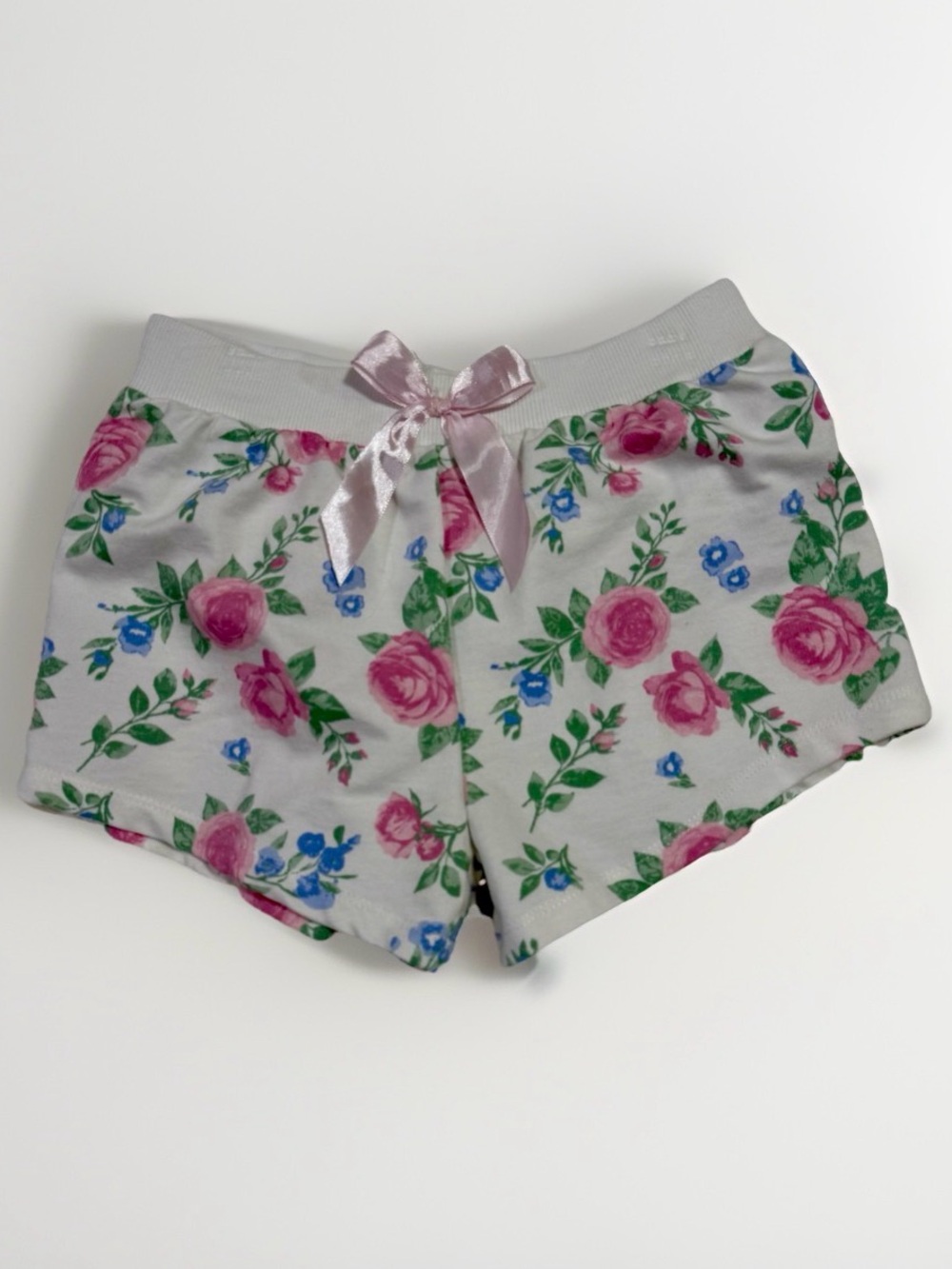 Juicy Couture Girls Floral CottonShorts Size 12 White Green Pink EUC